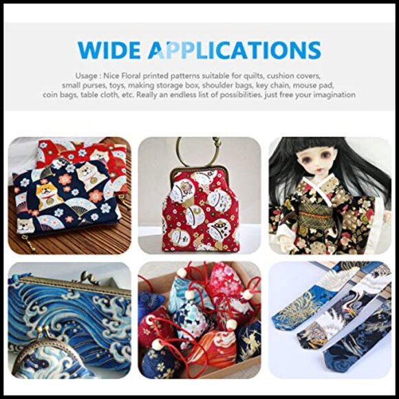 Japanese Style Cotton Fabric Bundle Squares DIY Patchwork Quilting Craft - Picture 7 of 7